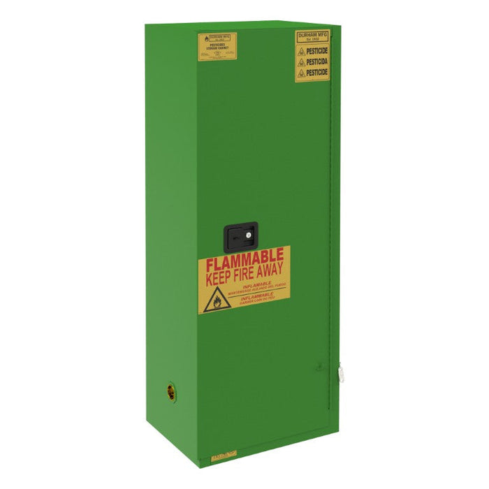 1024S-83T FM Approved, Pesticide Storage Cabinet, 24 Gallon, 1 Door, Self Close, 3 Shelves, 4 Plastic Trays, Green