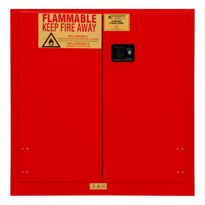 1030M-17 FM Approved, Flammable Storage Cabinet, 30 Gallon, 2 Doors, Manual Close, 1 Shelf, Red