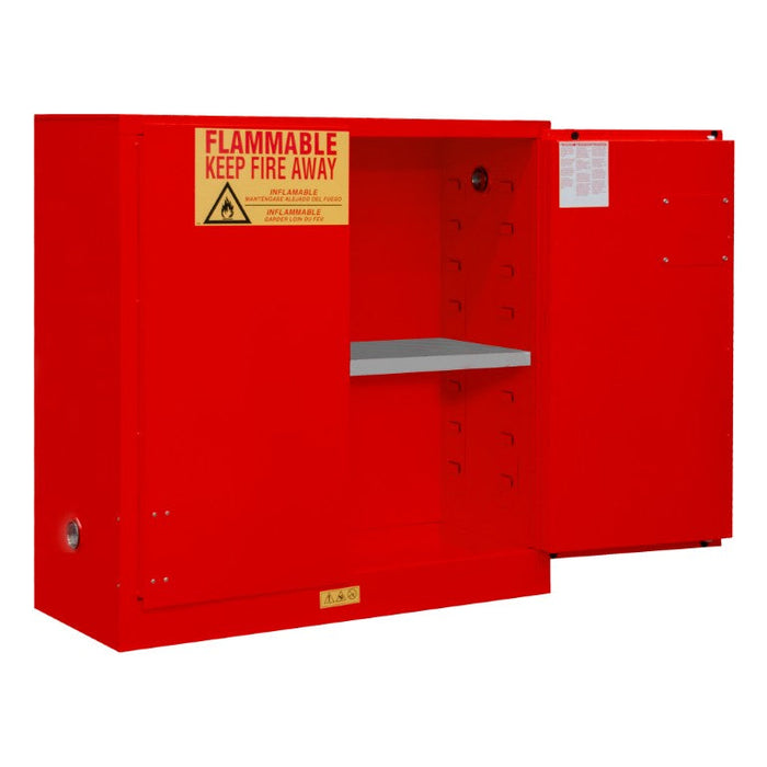 1030M-17 FM Approved, Flammable Storage Cabinet, 30 Gallon, 2 Doors, Manual Close, 1 Shelf, Red