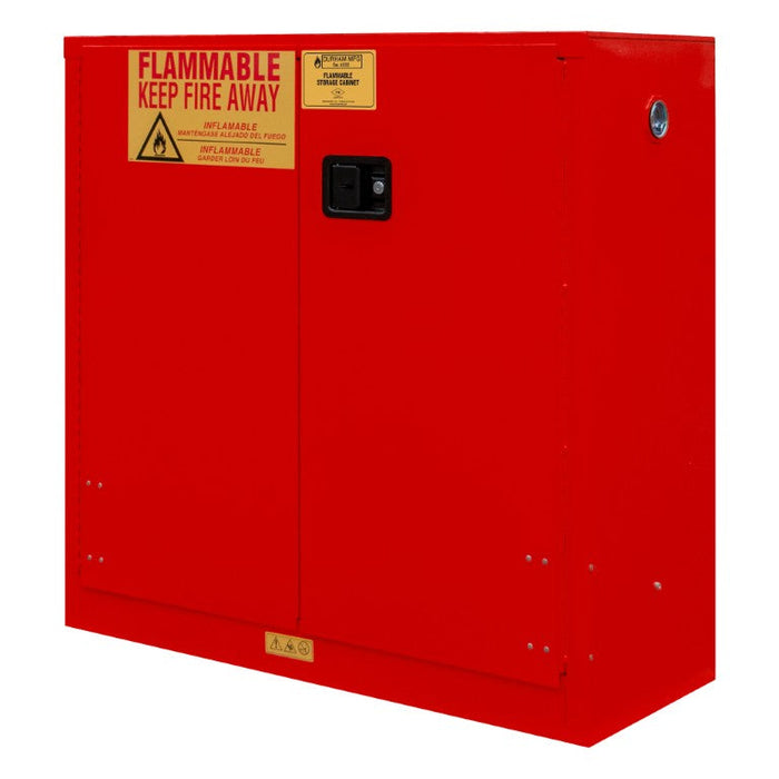 1030M-17 FM Approved, Flammable Storage Cabinet, 30 Gallon, 2 Doors, Manual Close, 1 Shelf, Red