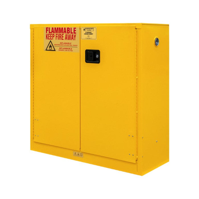 1030M-50 FM Approved, Flammable Storage Cabinet, 30 Gallon, 2 Doors, Manual Close, 1 Shelf, Safety Yellow