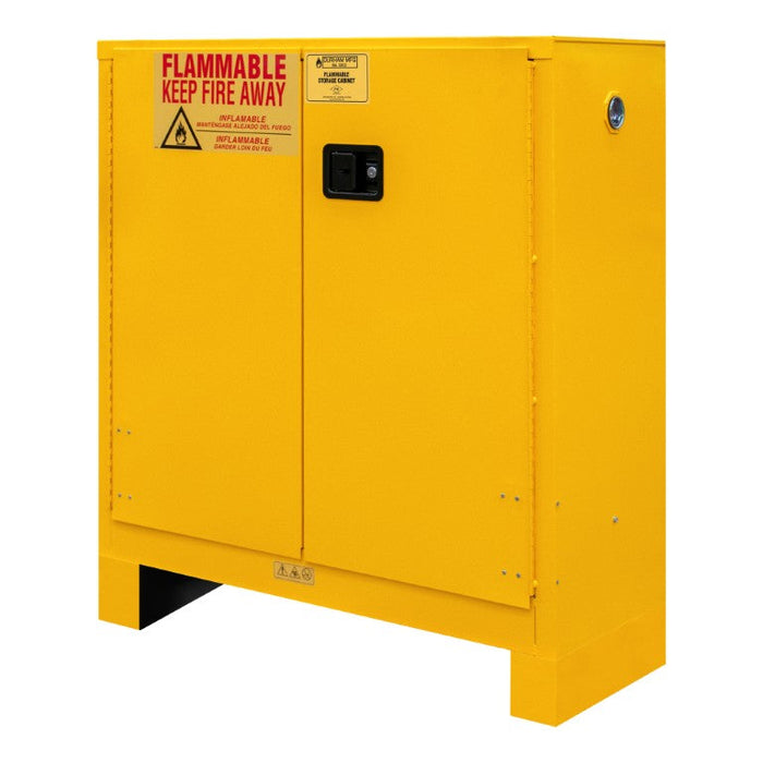 1030ML-50 FM Approved, Flammable Storage Cabinet with Legs, 30 Gallon, 2 Doors, Manual Close, 1 Shelf, Safety Yellow