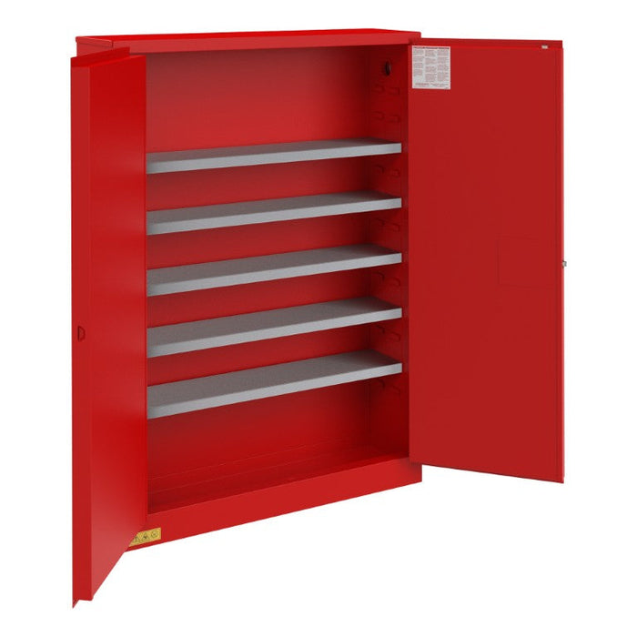 1030MPI-17 FM Approved, Flammable Storage Cabinet, 30 Gallon Paint and Ink Storage, 2 Doors, Manual, 5 Shelves, Red