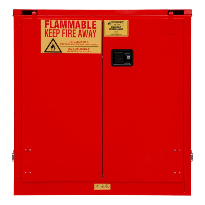 1030S-17 FM Approved, Flammable Storage Cabinet, 30 Gallon, 2 Doors, Self Close, 1 Shelf, Red