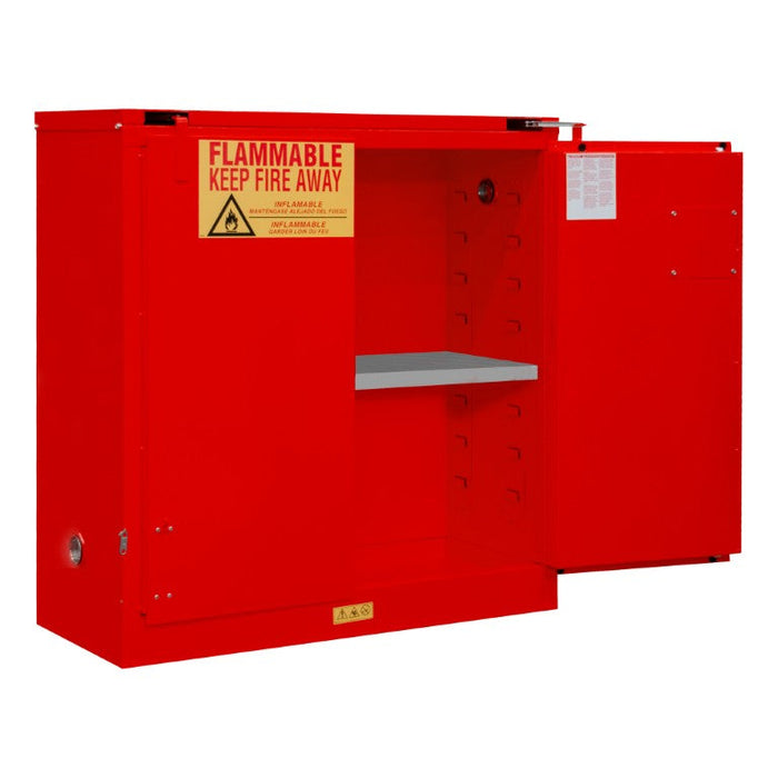 1030S-17 FM Approved, Flammable Storage Cabinet, 30 Gallon, 2 Doors, Self Close, 1 Shelf, Red