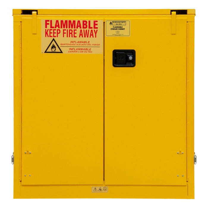 1030S-50 FM Approved, Flammable Storage Cabinet, 30 Gallon, 2 Doors, Self Close, 1 Shelf, Safety Yellow