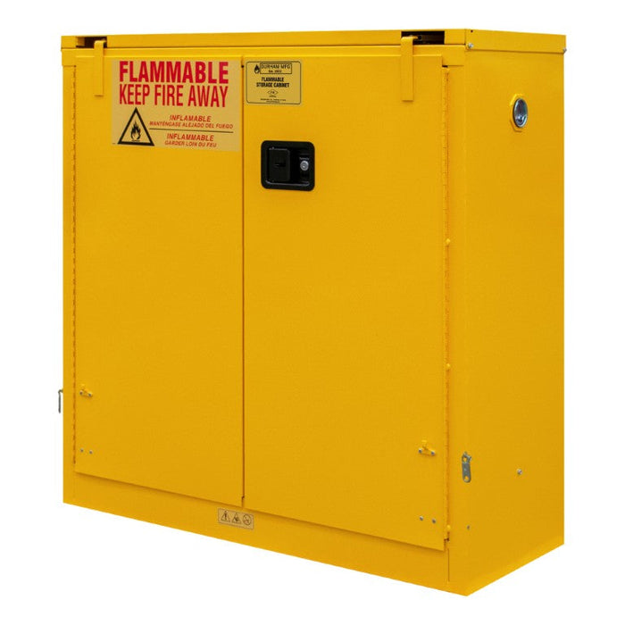1030S-50 FM Approved, Flammable Storage Cabinet, 30 Gallon, 2 Doors, Self Close, 1 Shelf, Safety Yellow