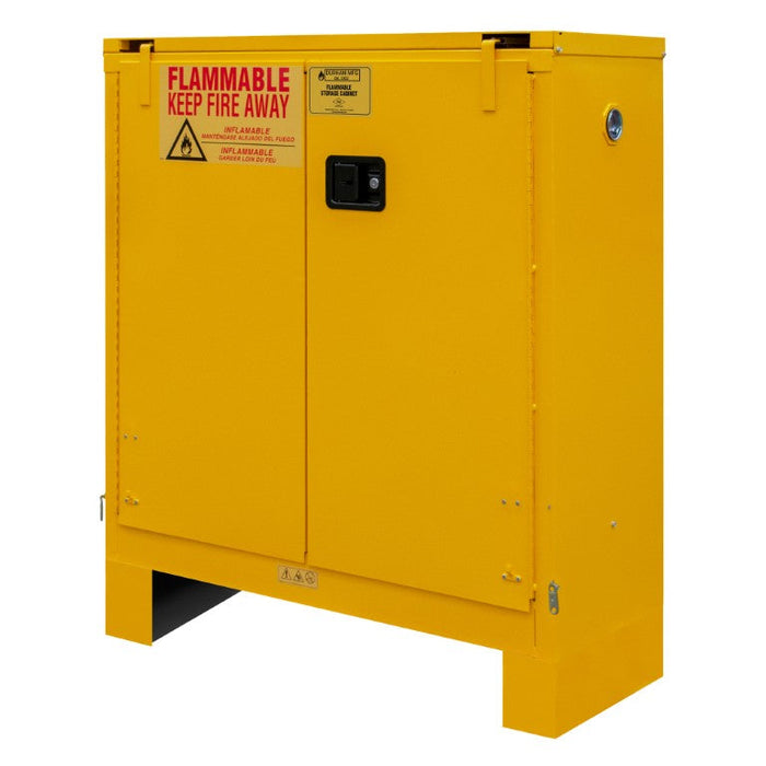 1030SL-50 FM Approved, Flammable Storage Cabinet with Legs, 30 Gallon, 2 Doors, Self Close, 1 Shelf, Safety Yellow