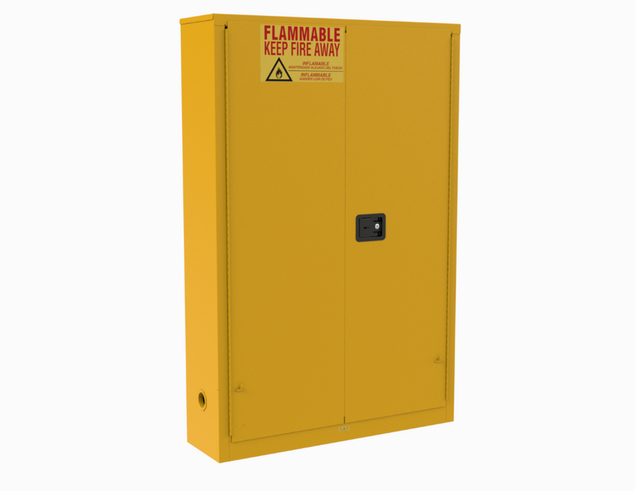 1030SPI-50 FM Approved, Flammable Storage Cabinet, 30 Gallon Paint and Ink Storage, 2 Doors, Self Close, 5 Shelves, Safety Yellow