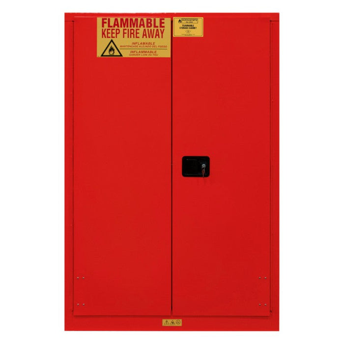 1045M-17 FM Approved, Flammable Storage Cabinet, 45 Gallon, 2 Doors, Manual Close, 2 Shelves, Red