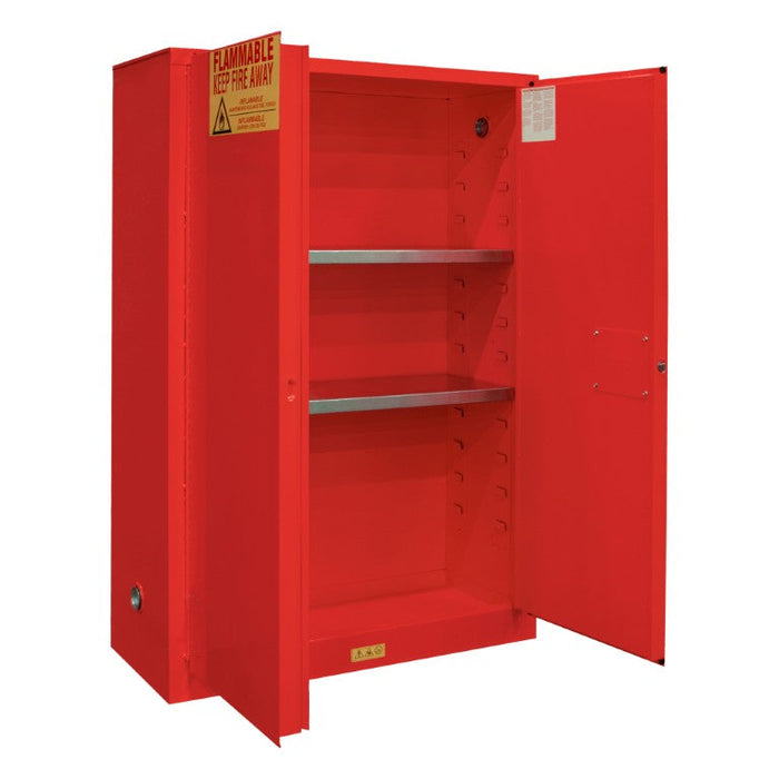 1045M-17 FM Approved, Flammable Storage Cabinet, 45 Gallon, 2 Doors, Manual Close, 2 Shelves, Red