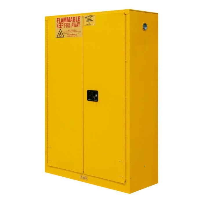 1045M-50 FM Approved, Flammable Storage Cabinet, 45 Gallon, 2 Doors, Manual Close, 2 Shelves, Safety Yellow