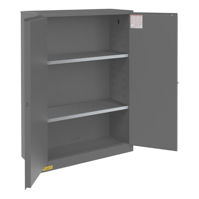 1045M-94T FM Approved, Flammable Storage Cabinet, 45 Gallon, 2 Doors, Manual Close, 2 Shelves, Gray