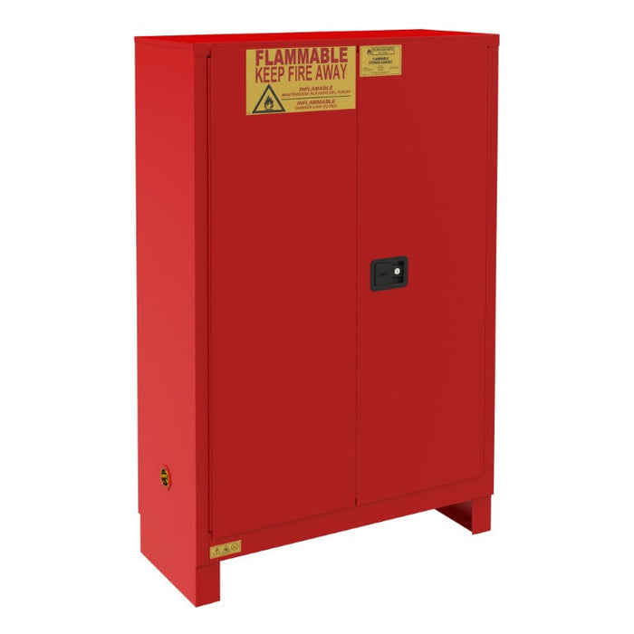 1045ML-17 FM Approved, Flammable Storage Cabinet, 45 Gallon, 2 Doors, Manual Close, 2 Shelves, Red