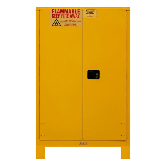 1045ML-50 FM Approved, Flammable Storage Cabinet with Legs, 45 Gallon, 2 Doors, Manual Close, 2 Shelves, Safety Yellow