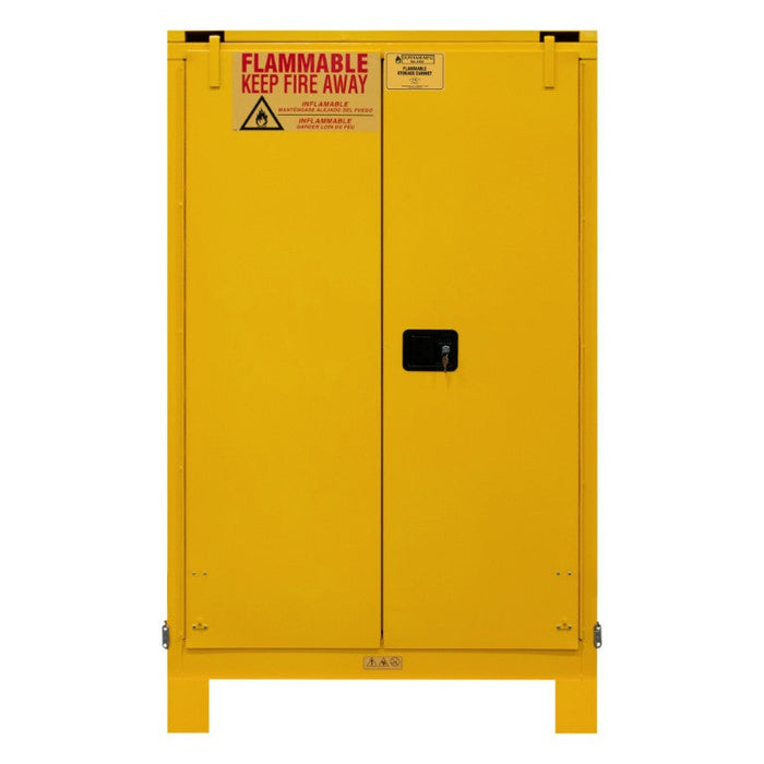 1045SL-50 FM Approved, Flammable Storage Cabinet with Legs, 45 Gallon, 2 Doors, Self Close, 2 Shelves, Safety Yellow