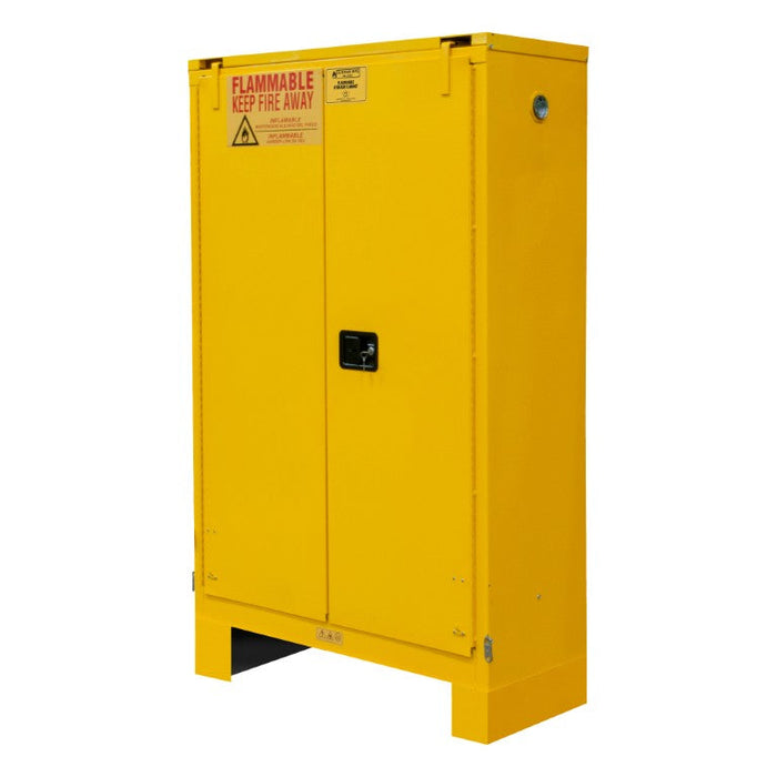 1045SL-50 FM Approved, Flammable Storage Cabinet with Legs, 45 Gallon, 2 Doors, Self Close, 2 Shelves, Safety Yellow