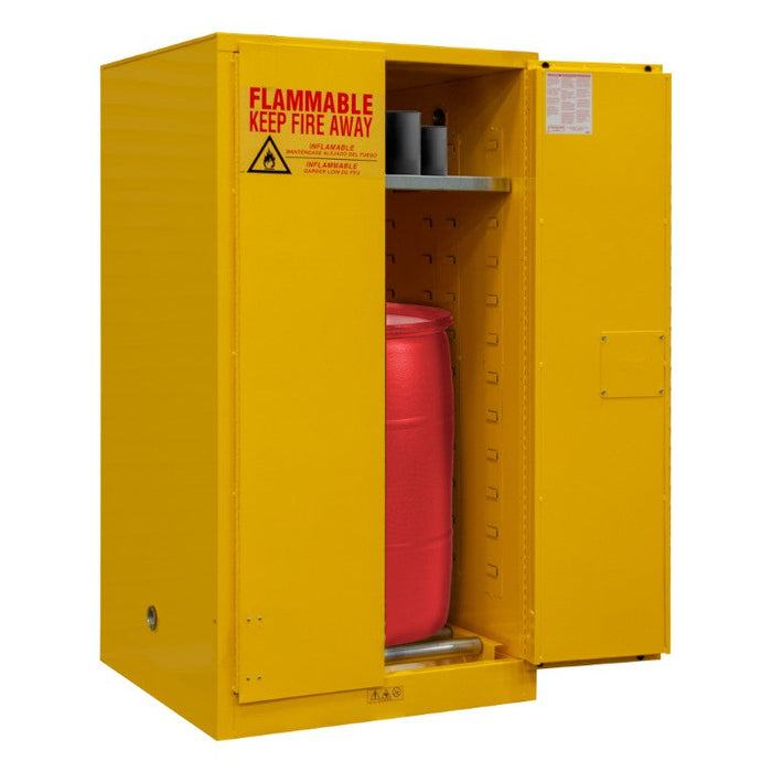 1055MDSR-50 FM Approved, Flammable Storage Cabinet, 55 Gallon, 2 Doors, Manual Close, 1 Shelf, Safety Yellow