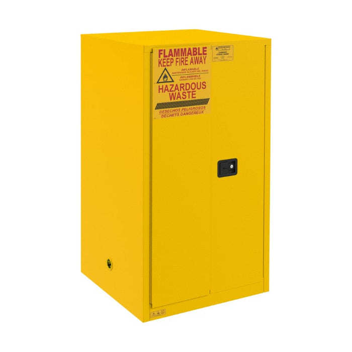 1055MDSR-HAZ-50 FM Approved, Hazardous Flammable Storage Cabinet, 55 Gallon Drum, 2 Doors, Manual Close, 1 Shelf, Safety Yellow