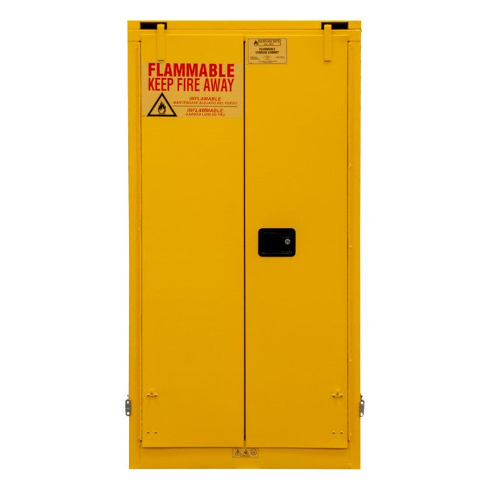 1055SDSR-50 FM Approved, Flammable Storage Cabinet, 55 Drum Gallon Storage, 2 Doors, Self Close, 1 Shelf, Safety Yellow