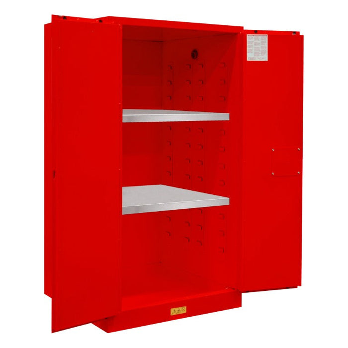 1060M-17 FM Approved, Flammable Storage Cabinet, 60 Gallon, 2 Doors, Manual Close, 2 Shelves, Red