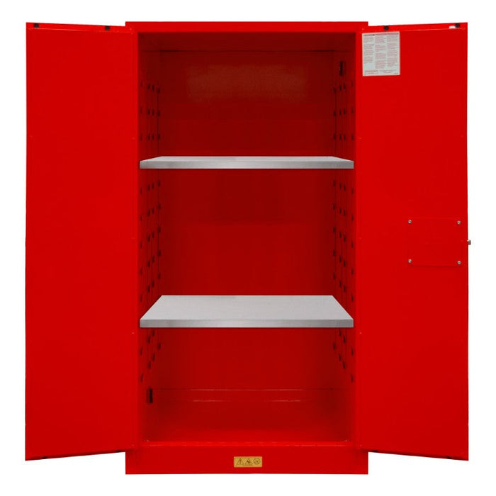 1060M-17 FM Approved, Flammable Storage Cabinet, 60 Gallon, 2 Doors, Manual Close, 2 Shelves, Red