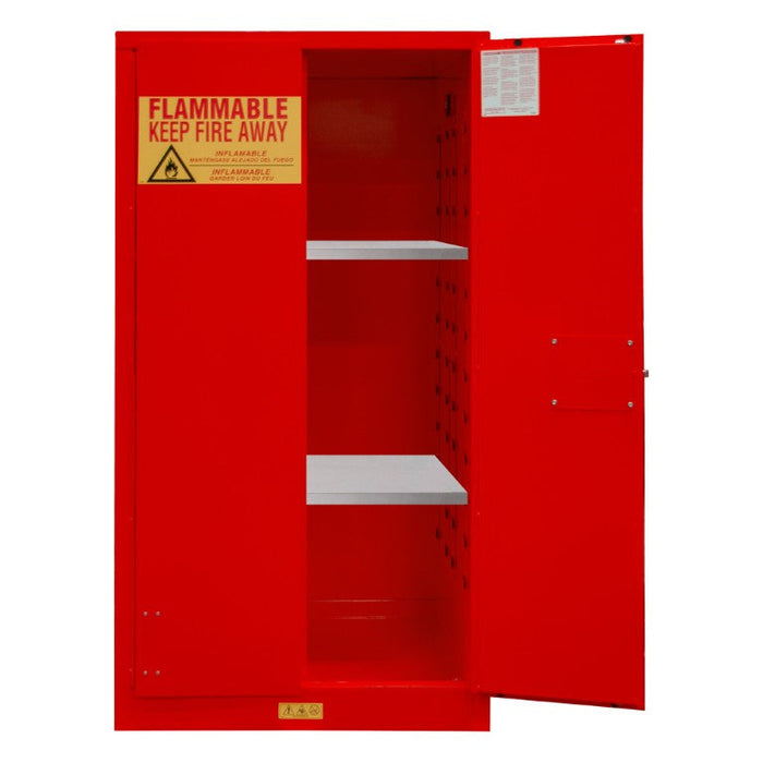 1060M-17 FM Approved, Flammable Storage Cabinet, 60 Gallon, 2 Doors, Manual Close, 2 Shelves, Red