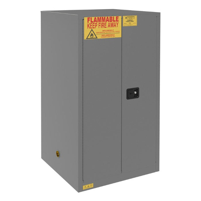 1060M-94T FM Approved, Flammable Storage Cabinet, 60 Gallon, 2 Doors, Manual Close, 2 Shelves, Gray
