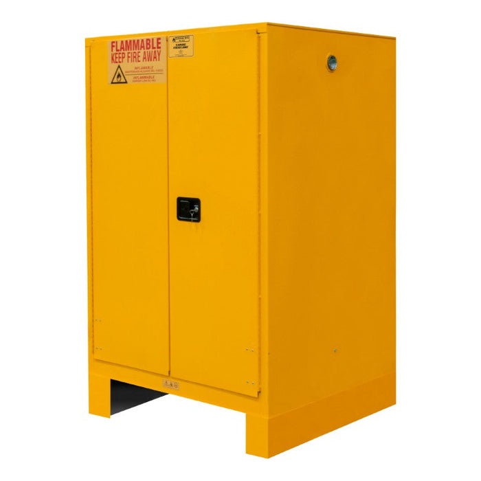 1060ML-50 FM Approved, Flammable Storage Cabinet with Legs, 60 Gallon, 2 Doors, Manual Close, 2 Shelves, Safety Yellow