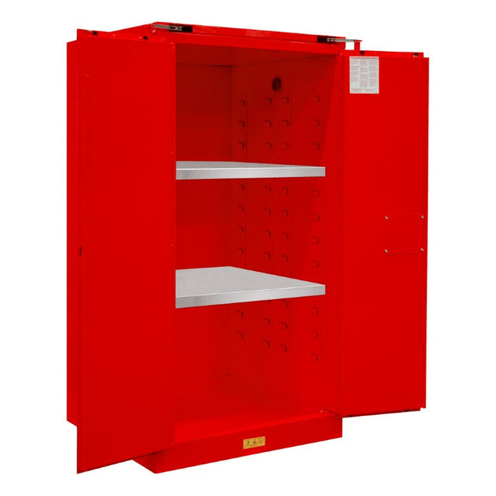 1060S-17 FM Approved, Flammable Storage Cabinet, 60 Gallon, 2 Doors, Self Close, 2 Shelves, Red
