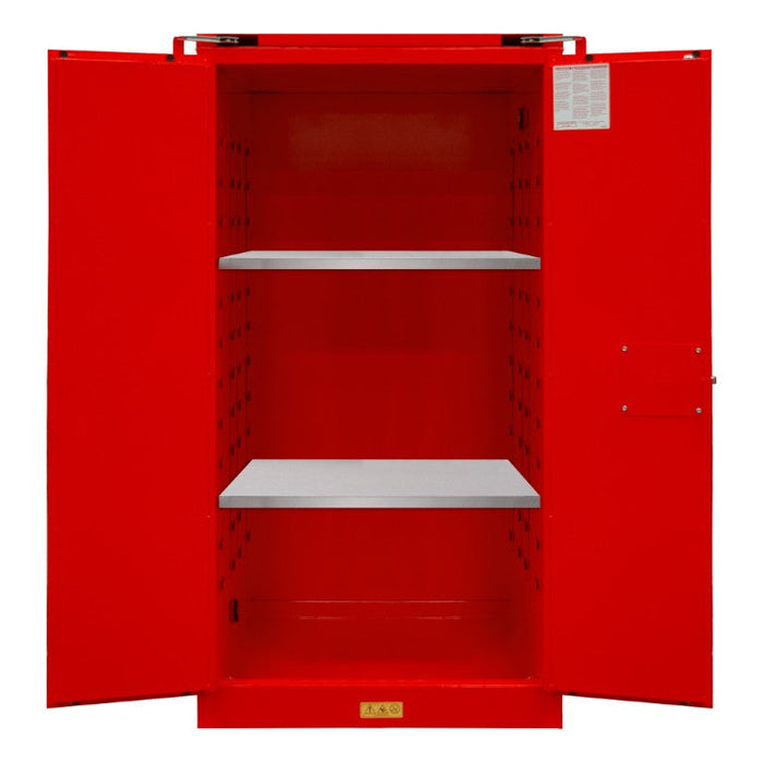 1060S-17 FM Approved, Flammable Storage Cabinet, 60 Gallon, 2 Doors, Self Close, 2 Shelves, Red