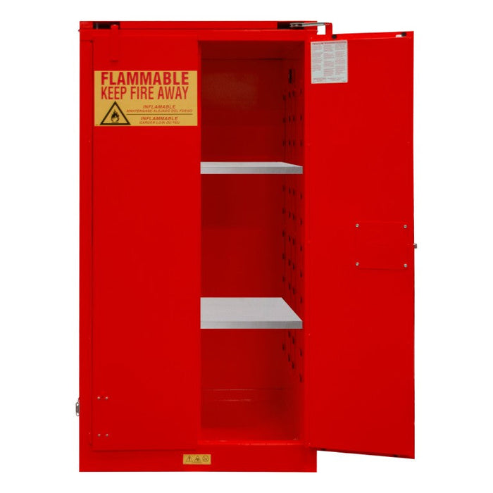 1060S-17 FM Approved, Flammable Storage Cabinet, 60 Gallon, 2 Doors, Self Close, 2 Shelves, Red