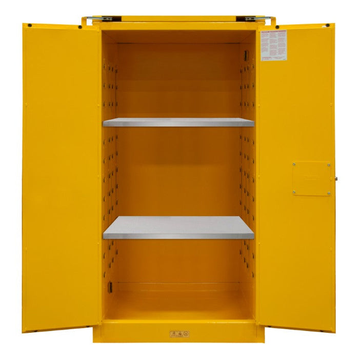 1060S-50 FM Approved, Flammable Storage Cabinet, 60 Gallon, 2 Doors, Self Close, 2 Shelves, Safety Yellow
