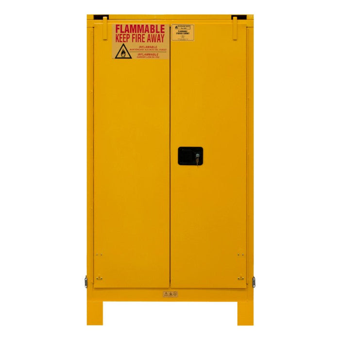 1060SL-50 FM Approved, Flammable Storage Cabinet with Legs, 60 Gallon, 2 Doors, Self Close, 2 Shelves, Safety Yellow