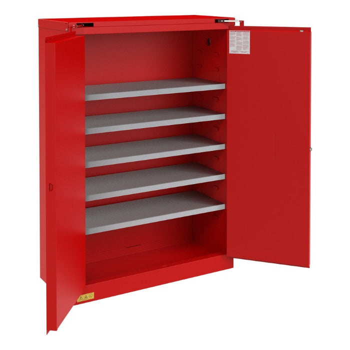 1060SPI-17 FM Approved, Flammable Storage Cabinet, 60 Gallon Paint and Ink Storage, 2 Doors, Manual, 5 Shelves, Red
