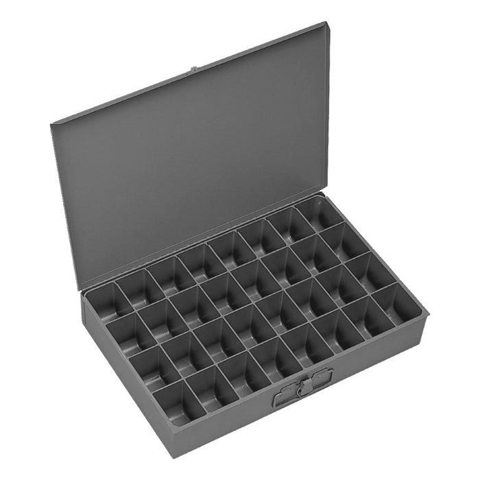 107-95-RSC-IND Large, Steel, Compartment Box, 32 Compartments, Individual, Gray