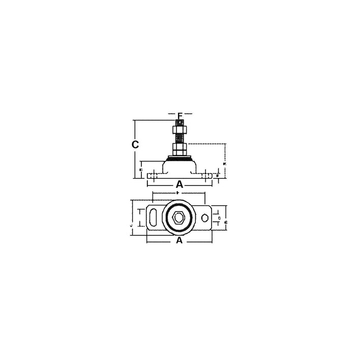 Barr Marine 80006 Rubber Engine Mount â€“ Single Adjustable 3/4" Bolt - OEM-quality marine-grade engine component