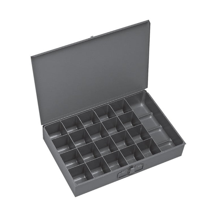 109-95-RSC-IND Large, Steel, Compartment Box, 21 Compartments, Individual, Gray