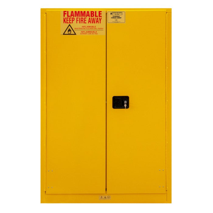 1090M-50 FM Approved, Flammable Storage Cabinet, 90 Gallon, 2 Doors, Manual Close, 2 Shelves, Safety Yellow