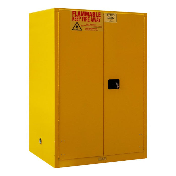 1090M-50 FM Approved, Flammable Storage Cabinet, 90 Gallon, 2 Doors, Manual Close, 2 Shelves, Safety Yellow