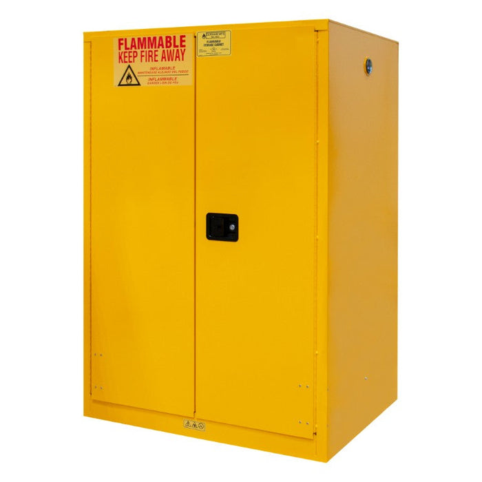 1090M-50 FM Approved, Flammable Storage Cabinet, 90 Gallon, 2 Doors, Manual Close, 2 Shelves, Safety Yellow