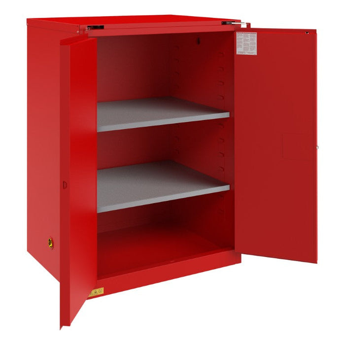 1090S-17 FM Approved, Flammable Storage Cabinet, 90 Gallon, 2 Doors, Self Close, 2 Shelves, Red