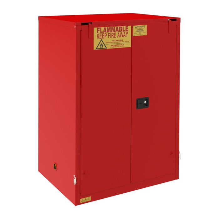 1090S-17 FM Approved, Flammable Storage Cabinet, 90 Gallon, 2 Doors, Self Close, 2 Shelves, Red