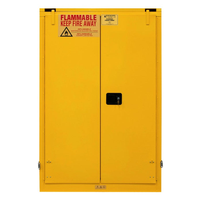 1090S-50 FM Approved, Flammable Storage Cabinet, 90 Gallon, 2 Doors, Self Close, 2 Shelves, Safety Yellow