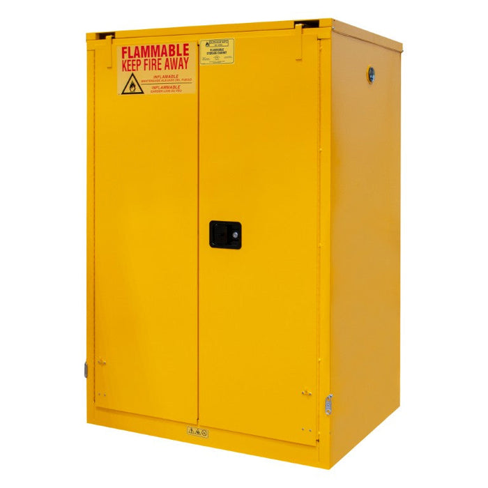 1090S-50 FM Approved, Flammable Storage Cabinet, 90 Gallon, 2 Doors, Self Close, 2 Shelves, Safety Yellow