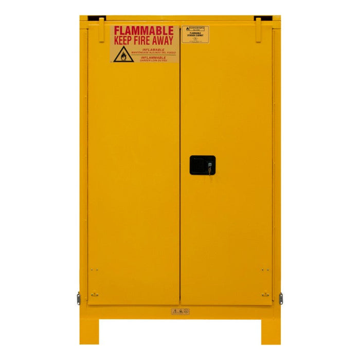 1090SL-50 FM Approved, Flammable Storage Cabinet with Legs, 90 Gallon, 2 Doors, Self Close, 2 Shelves, Legs, Safety Yellow
