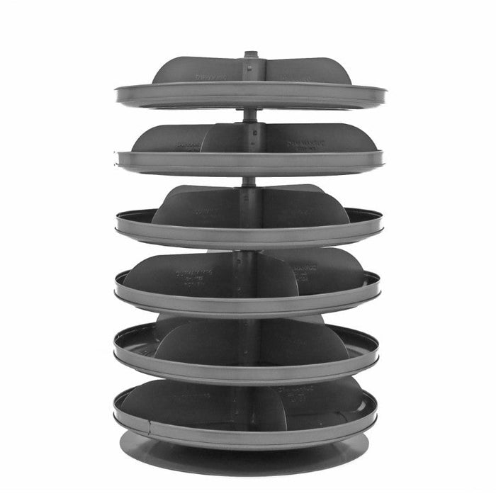 1106-95 17" Revolving Rotabin, 4 Shelves, 4 Fixed Dividers per Shelf, Up to 16 Compartments per Shelf, Gray