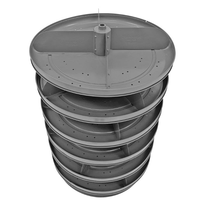 1106-95 17" Revolving Rotabin, 4 Shelves, 4 Fixed Dividers per Shelf, Up to 16 Compartments per Shelf, Gray