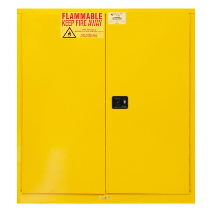 1120M-50 FM Approved, Flammable Storage Cabinet, 120 Gallon, 2 Doors, Manual Close, 2 Shelves, Safety Yellow