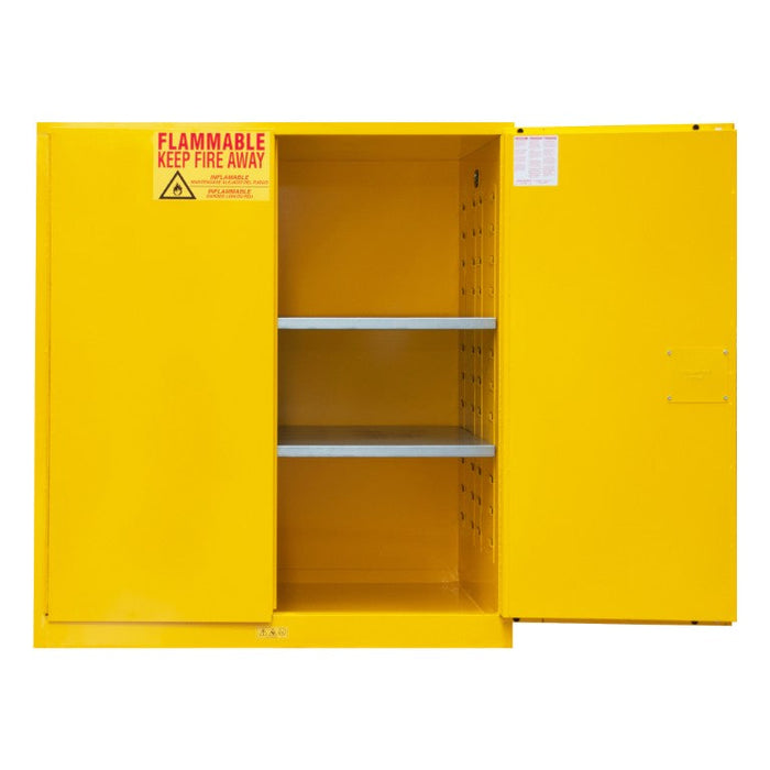 1120M-50 FM Approved, Flammable Storage Cabinet, 120 Gallon, 2 Doors, Manual Close, 2 Shelves, Safety Yellow